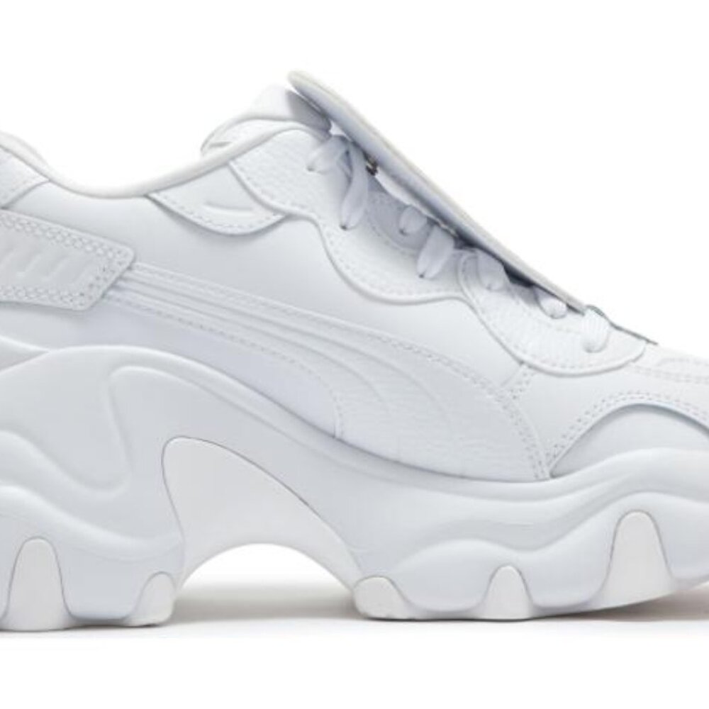 NEW Puma Pulsar Wedge sneakers white love patch sz 7.5